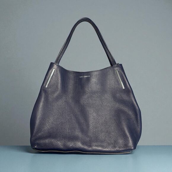 Vince Camuto Women's Ike Tote Handbag VV-IKE Tote Leather Navy Blue - Picture 1 of 9